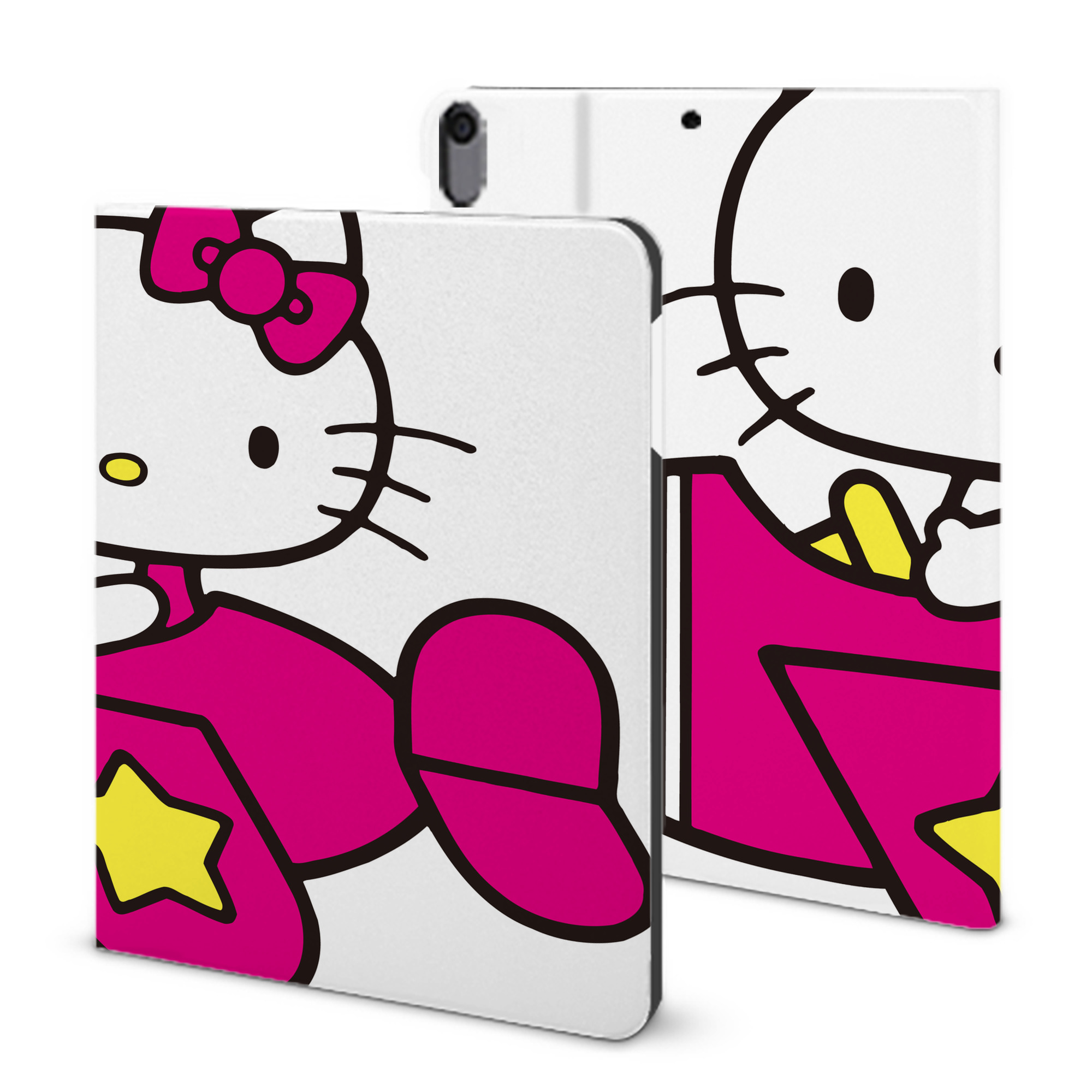 （画像用） Hello Kitty ハローキティ IPad ケース ブック型 PUレザー TPU 耐衝撃 軽量 薄型 ペン収納なし 全面保護 IPad 各モデル対応